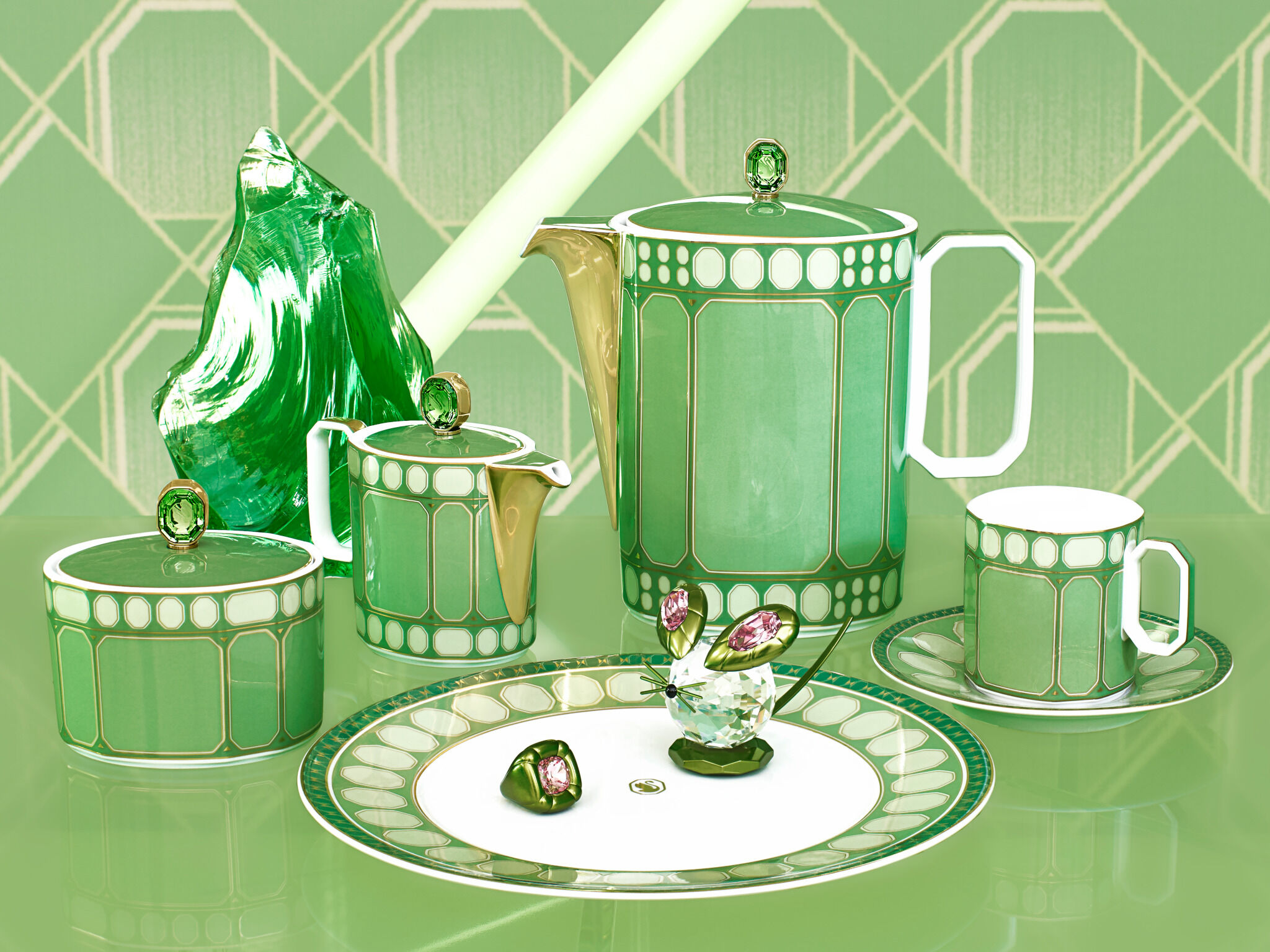 【超美品】Swarovski By Shourouk Green ブローチ Swarovski x Rosenthal | Rosenthal porcelain online shop